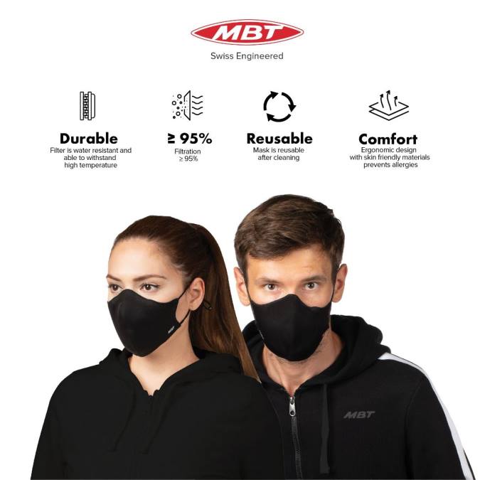 MBT N6ZJ250 accesorios negro unisexo máscara de deporte 3d