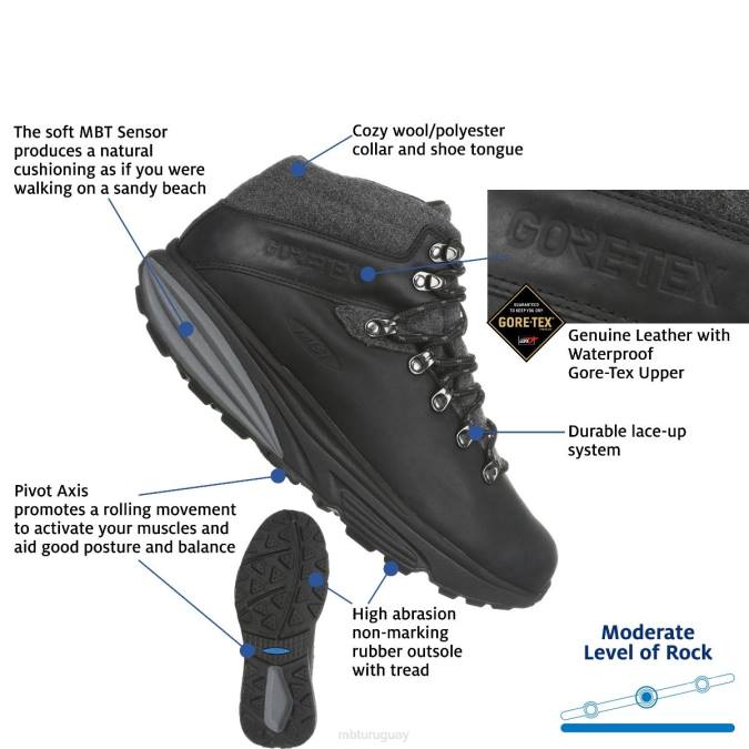 MBT N6ZJ64 botas negro hombres monte alpino