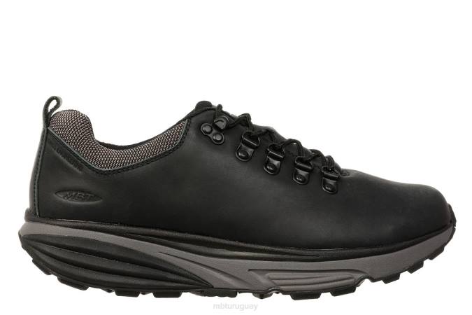 MBT N6ZJ74 zapatos para correr cuero negro hombres negro tierra