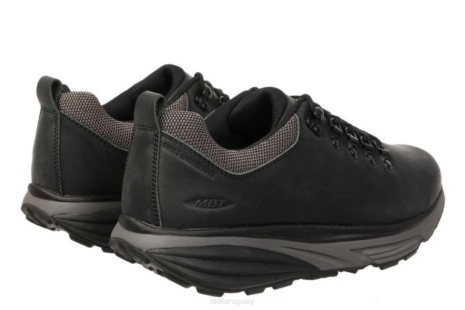 MBT N6ZJ74 zapatos para correr cuero negro hombres negro tierra
