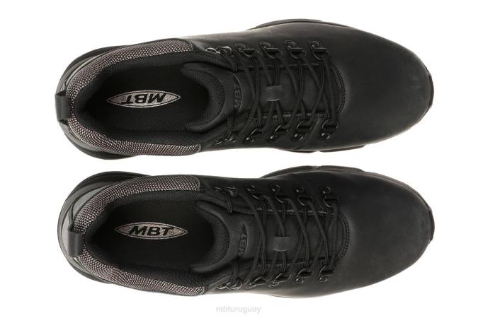 MBT N6ZJ74 zapatos para correr cuero negro hombres negro tierra