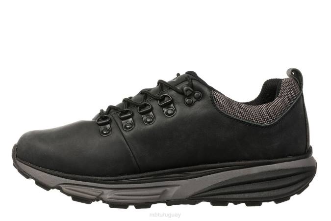 MBT N6ZJ74 zapatos para correr cuero negro hombres negro tierra