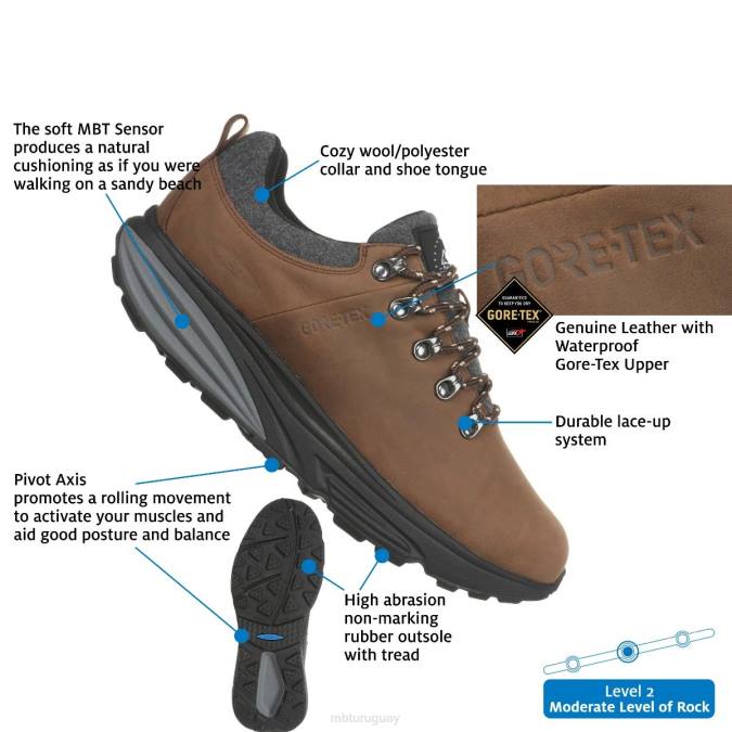 MBT N6ZJ185 botas chocolate Cafe mujer mt alpino (bajo)