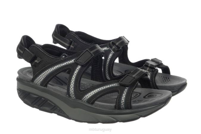 MBT N6ZJ212 sandalias negro/gris carbón mujer lila 6
