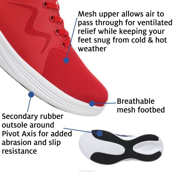 MBT N6ZJ205 zapatos casuales rojo mujer yasu