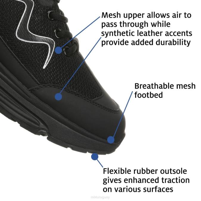 MBT N6ZJ202 zapatos para caminar negro mujer deporte 1