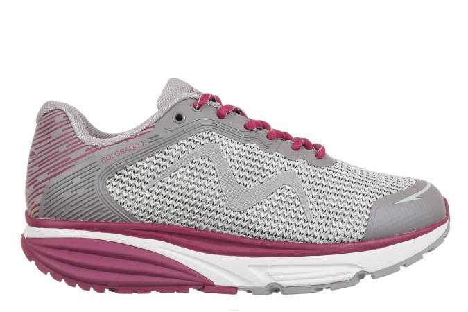 MBT N6ZJ103 zapatos para correr gris claro/baya mujer colorado x