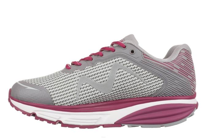 MBT N6ZJ103 zapatos para correr gris claro/baya mujer colorado x