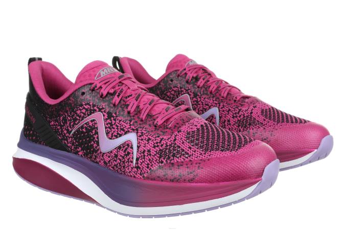 MBT N6ZJ150 zapatos para correr flor negra/orquídea mujer huracan-3000 con cordones