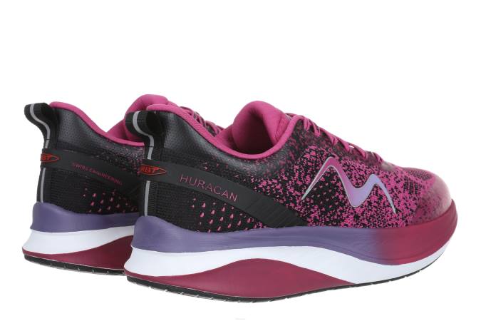 MBT N6ZJ150 zapatos para correr flor negra/orquídea mujer huracan-3000 con cordones