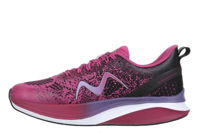 MBT N6ZJ150 zapatos para correr flor negra/orquídea mujer huracan-3000 con cordones